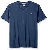 Lacoste Men's Short Sleeve V Neck Pima Jersey T-Shirt, Anchor Chine, 6