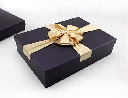 ZHANGYANA] Caja de regalo rectangular grande para negocios, versión coreana de color azul nevado, negro, morado, caja de regalo de cumpleaños, color rosso 37 * 26 * 10(cm): Amazon.es: Oficina y papelería