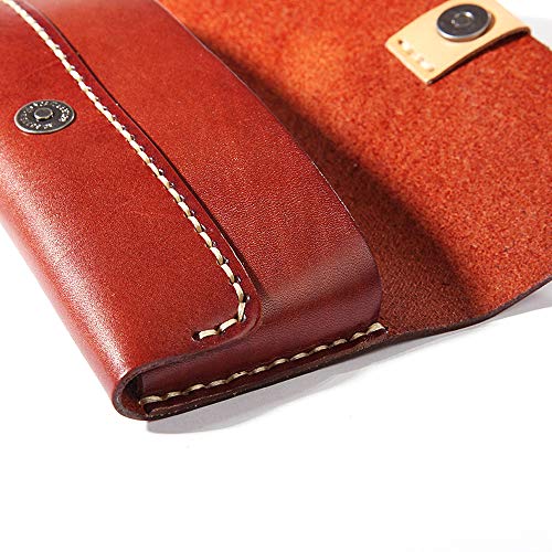 Handmade Genuine Leather Eyeglass Case Holder for Sunglasses & Reading Glasses - Unisex  (Brown) - Thumbnail 3