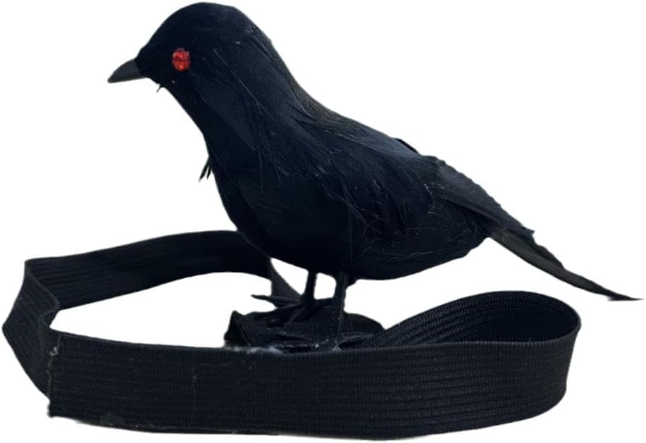 Holiday Décor Storage - Halloween Realistic Crows Black Feathered Crow Flying Birds Raven Prop with Shoulder Strap Scary Fake Black Standing Crows for Indoor Holiday Party Supplies