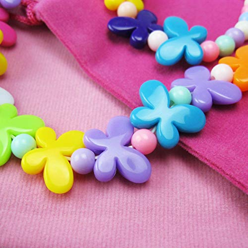 7Queen Value Set Princess Necklace Bracelet Kids Play Jewelry Little Girls Jewel Rings Costume Necklaces Toddler Dress up Jewelry - Thumbnail 5
