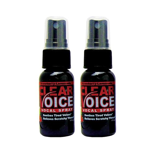 Clear Voice Oral Throat Spray Singing Ease Clarity Soothing Dampener Moisturizer Relief Vocal Eze Reducer Booster Treatment Secret, Made in USA, Strawberry Lemonade Flavor (2 Pack)
