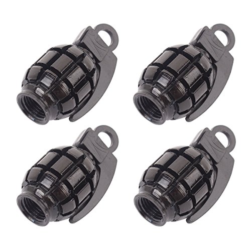 TOMALL Grenade Tire Valve Stem Caps Black + Red + Gray 3 Set Pricepulse