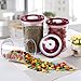 G.S Double Airtight Food Storage Container Set with Vacuum Seal System Lid, BPA-Free Clear Plastic, Keep Food Fresh 3x Longer - 3 Piece Set
