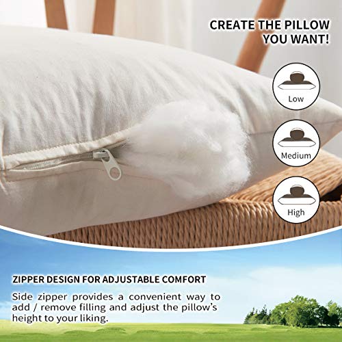 Lofe Buckwheat Hull Pillow for Sleeping with Organic Cotton Cover, Adjustable Loft of Premium Fiber Layer, Japanese Size(14x20), Breathable for Cool Sleep, Cervical Support for Back and Side Sleepers - Thumbnail 3