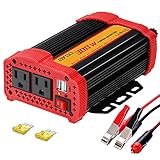 Upgraded 300W Car Power Inverter DC 12V to 110V AC