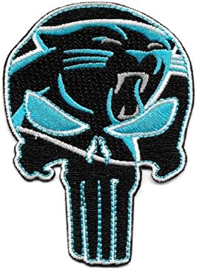 Panthers Punisher Skull Embroidered Patch - Iron On