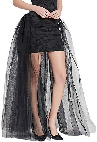 Women Maxi Tulle Skirts Detachable Train Overskirt Multi Layers Overlay Bridal Bridesmaid Wedding Party Tutu Skirt