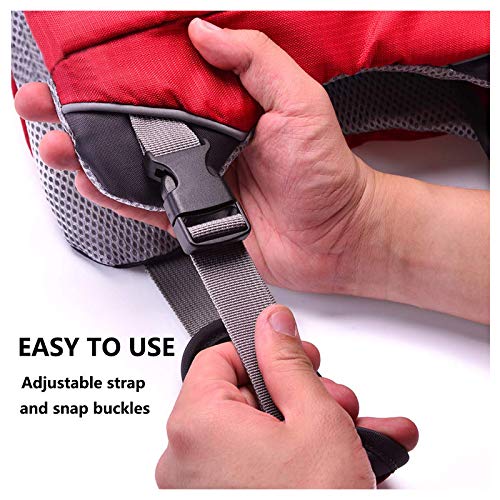 PLAFUETO 3 in 1 Waterproof Dog Backpack Life Jacket Vest Dog Lift Support Pet Harness Saddle Bag Hiking Gear for Camping Swiming Traveling, Dog Accessories Also Fit for Old, Disabled, Injured Dogs - Thumbnail 4
