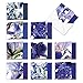 The Best Card Company - 10 Boxed Note Cards with Flowers - Blank Assorted Floral Notecards Bulk (4 x 5.12 Inch) - Iridescent Iris MQ4949OCB-B1x10