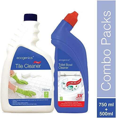 ECOGENICS Combo of 750 ml Tile Cleaner and 500 ml Toilet Bowl Cleaner (Standard)