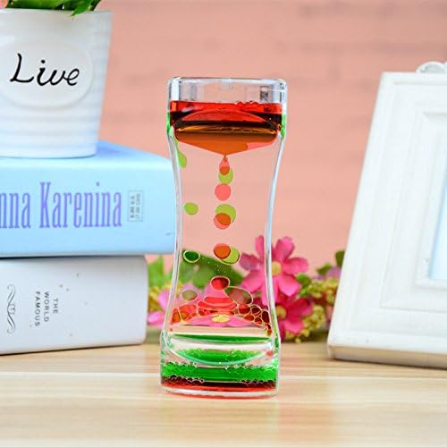 Hourglass Sand Timer Liquid Motion Oil Paint Home Desk Office Decor (Rose)
