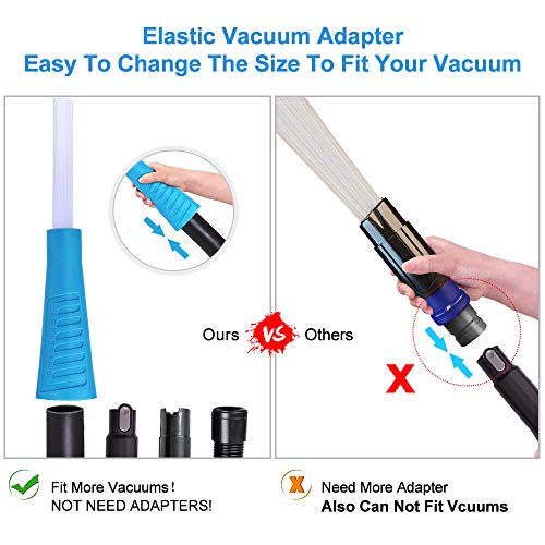 PetOde Universal Dusty Brush Vacuum Attachment Dust Cleaning Sweeper Vacuum Duster Attachment with Universal Adapter Flexible Tiny Tubes Dust Daddy