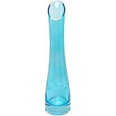 Hand-Made Blown Glass Bud Vase Small Flower Bud Vase Decorative Single Stem Vase Glass Bottles Floral Vases Centerpiece for Home and Office Décor(Blue)