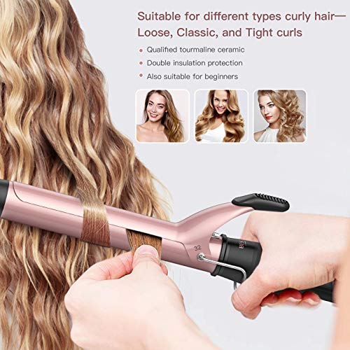 BESTOPE Curling Iron 1.25 inch, 1 1/4 in Hair Curling Wand Tourmaline