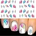 Colorful Beauty Leopard Water Transfer Stickers Nail Art Tips Feather Decals