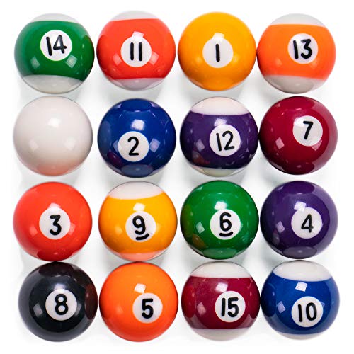 Mini Pool Balls | 1.5" Balls Fit Tabletop & Freestanding Miniature Billiards Tables | Real Resin Balls Perform Like Full Size Balls