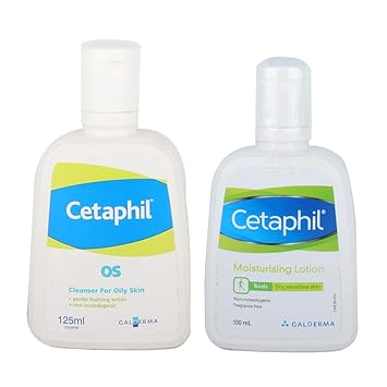 Cetaphil Moisturizing Lotion Plus OS Cleanser for Oily Skin (100 & 125 ml)