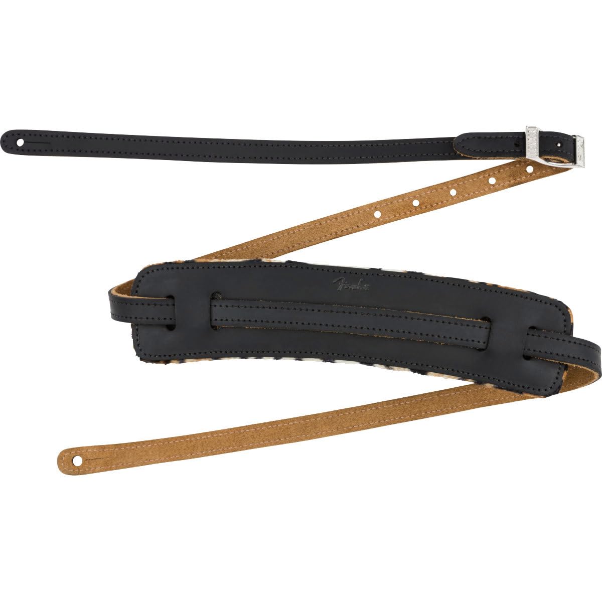 Fender® JOE STRUMMER VINTAGE STRAP Joe Strummer Signature Guitar Strap Leather Width 6.35 cm Black Leopard
