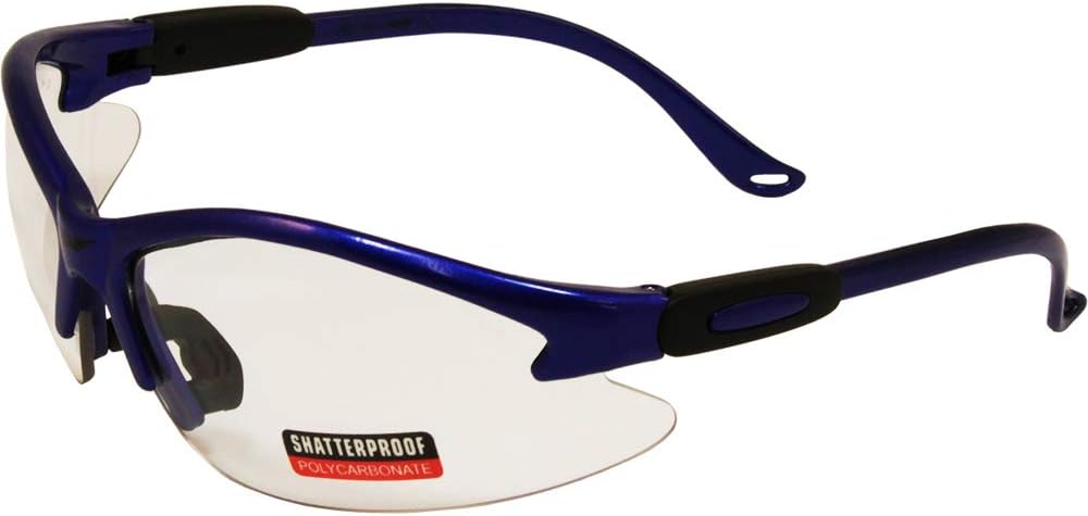 Global Vision Cougar Lab & Safety Glasses Clear Lens (Blue) : Safety Glasses : Sports & Outdoors