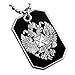 RUSSIAN IMPERIAL EAGLE ST.ANDREW CROSS RUSSIA FLAG PENDANT DOG TAG BALL CHAIN NECKLACE