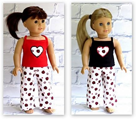Ladybug Pajamas Tank Top and Pants, fits 18 inch dolls such as Our Generation, American Girl