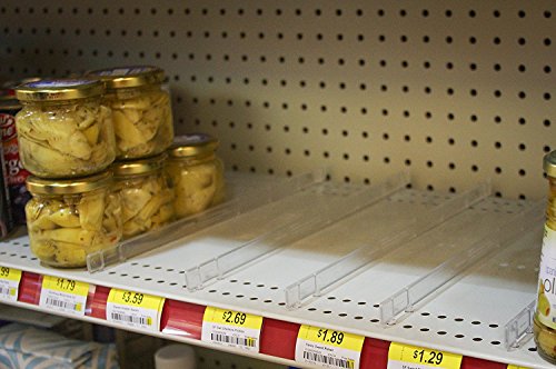 Clear Plastic Gondola Shelf Dividers, Universal Fits All Gondola Shelving up to 24" D - 10 Pack