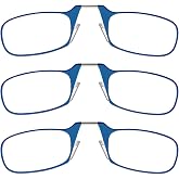 ThinOptics Multi-Pack Reading Glasses - Slim Armless Pocket Readers - 3 Pack Blue, 2.5x
