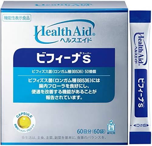 Amazon 森下仁丹 ヘルスエイド ビフィーナｓ スーパー 60日分 60袋 ビフィズス菌 乳酸菌 サプリメント 機能性表示食品 森下仁丹 ビフィズス菌