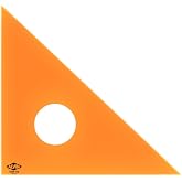 ALVIN Drafting Triangle, Fluorescent Acrylic, 45/90 Degrees, 10 in, 131F-10 | Hand-polished edges guide pencil lines, center cutout for lifting, for geometric constructions and architectural layouts