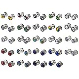 Yantu Hot 48pcs Plugs Ear Studs Mixed Styles Fake Cheater Ear Plugs Body Piercing