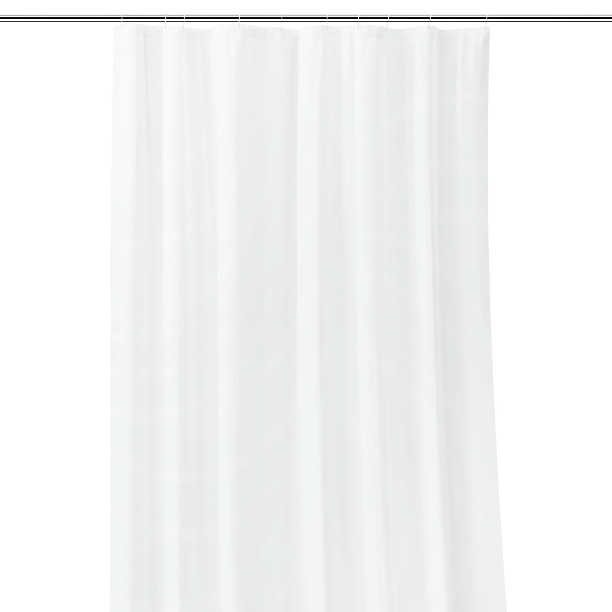 Trimming Shop Shower Curtain With 12 Hooks, Mold and Mildew Resistant 72x72 Inch Long, Washable PEVA Plain Bathroom Curtains, Shower Curtain Liner 180 x 180cm Long, Ivory
