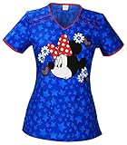 6782CB MNER L Cherokee Tooniforms Disney Uniform Scrub V-Neck Top Minnie Mouse Minnie Americana