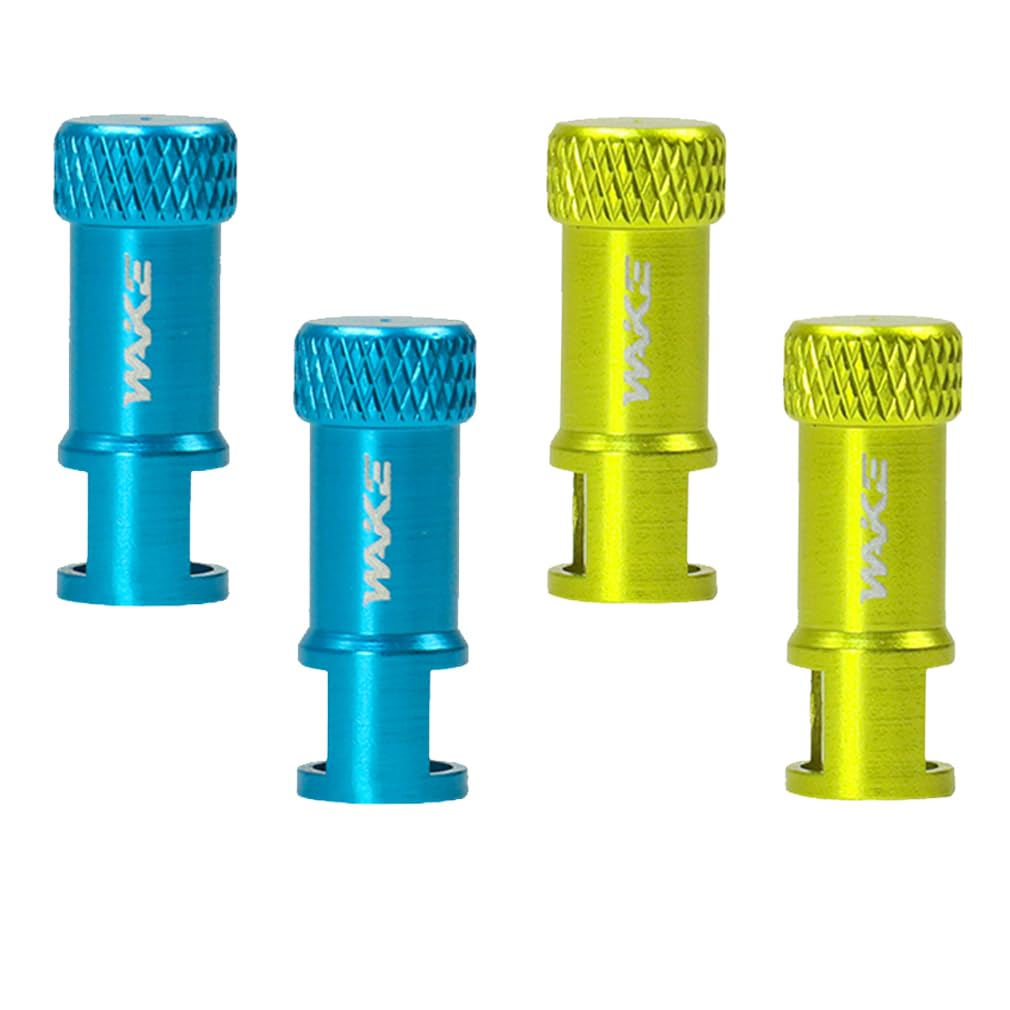 CYSKY 2 in 1 Presta Valve Stem Caps with Valve Core Removal Tool in Cap, Bicycle Tubeless Presta Valve Stem Covers, Light Weight Durable, Convenient Bike Tool (4pcs (Blue & Green))