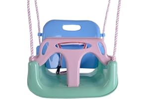 AIPINQI 3 in 1 Kids Swing Seat, Infant Toddler Children Secure Swing Seat Detachable Swing Seat High Back Swing Set for Playground Indoor Outdoor, Green