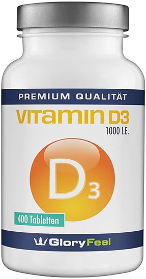 Vitamin D3 400 Tabletten - 1000 IE Hochdosiert - Vorrat für über 1 Jahr mit Zufriedenheitsgarantie- Laborgeprüft ohne Zusätze