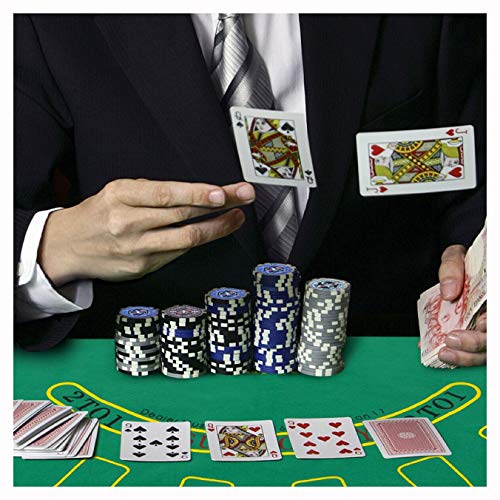Poker Chip Carrier & Tray, Texas Holdem Cards with 500 Jetton and Dice in Aluminum Case, Black - Thumbnail 6