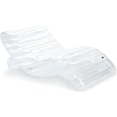 FUNBOY Giant Inflatable Luxury Tri-Color Chaise Lounger, Chair Pool Float for Adults, Transparent Blue Material, Perfect for a Summer Pool Party