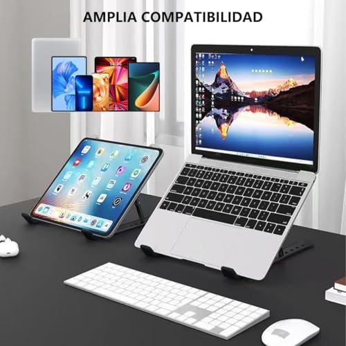 MXHIGO Soporte de Plástico PP Portátil para Laptop, Base Laptop Plegable con 10 Escalones Ajustables, Ligero y Portátil, Soporte Computadora para Ventilación de Calor, Estable y Antideslizante