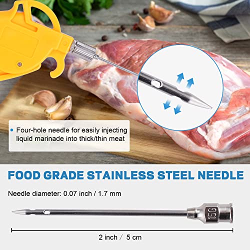 Meat Injector Gun Pump with Hose, 70W Electric Marinade Injector Meat Syringe Single Gun with 10