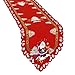 Simhomsen Santa Clause Table Runner for Christmas Holidays, Embroidered Holly Tree Surrounded (14 × 69 Inch)
