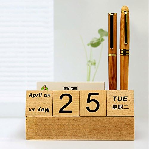HoststyleZ Wooden Desktop Calendar Cube with Month, Week, Date Blocks, Crafts Decoration for Office Desktop or Gift