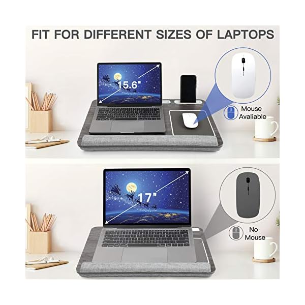 HUANUO-Laptop-Tray-for-Bed-with-Cushion-Built-in-Mouse-Pad-Wrist-Pad-for-Notebook-up-to-17-with-Tablet-Pen-Phone-Holder HUANUO Laptop Tray, Lap Desk for Laptop, Laptop Cushion, Laptop Stand for Bed, with Built in Mouse Pad & Wrist Pad for…