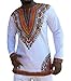 Makkrom Men's Long Sleeve Tribal Dashiki Floral Top Blouse