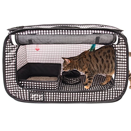 CHEERING PET, Cat Travel Cage, Portable Cat Condo, Collapsible Litter