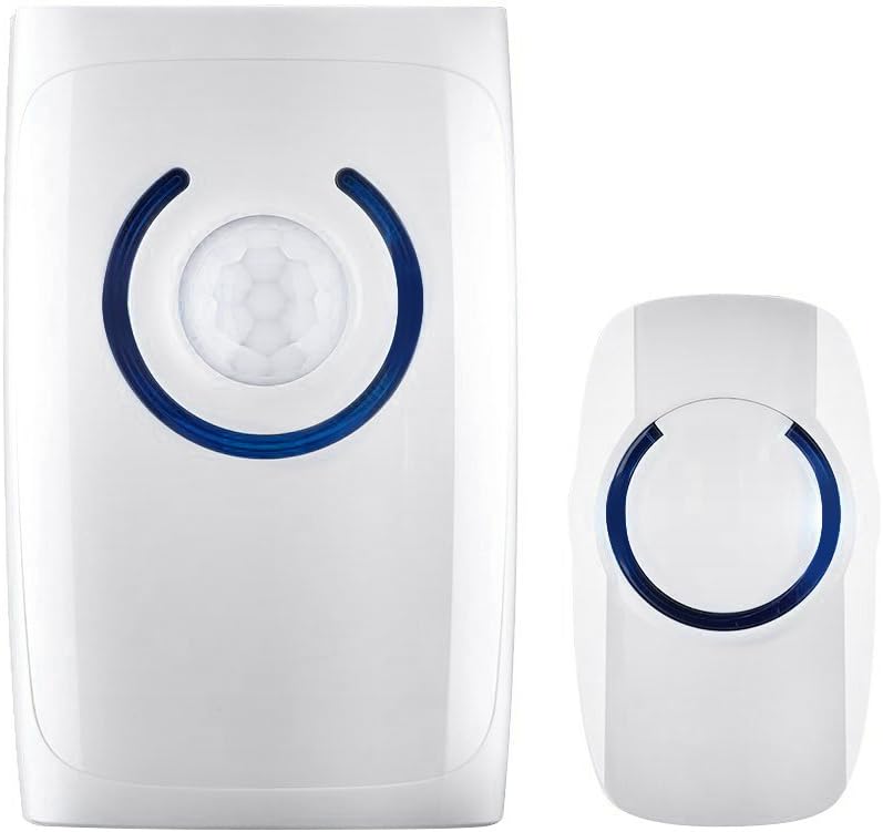 VicTec Wireless Doorbell Security Burglar Alarm Operating at Over 100m with 36 Chimes & Motion Sensor Light/Emergency Light with 5 LED Bulbs for Apartments, Office, Hotels, Homes - White