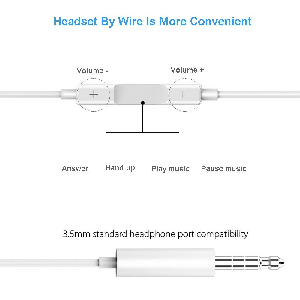 AXELECT 2pack Headphones Compatible for iPhone 6, 3.5 mm Earphones with Microphone Stereo Earbuds with Remote Noise Cancelling Headsets for Samsung Galaxy S8 S7 S6 and More Android Smartphones