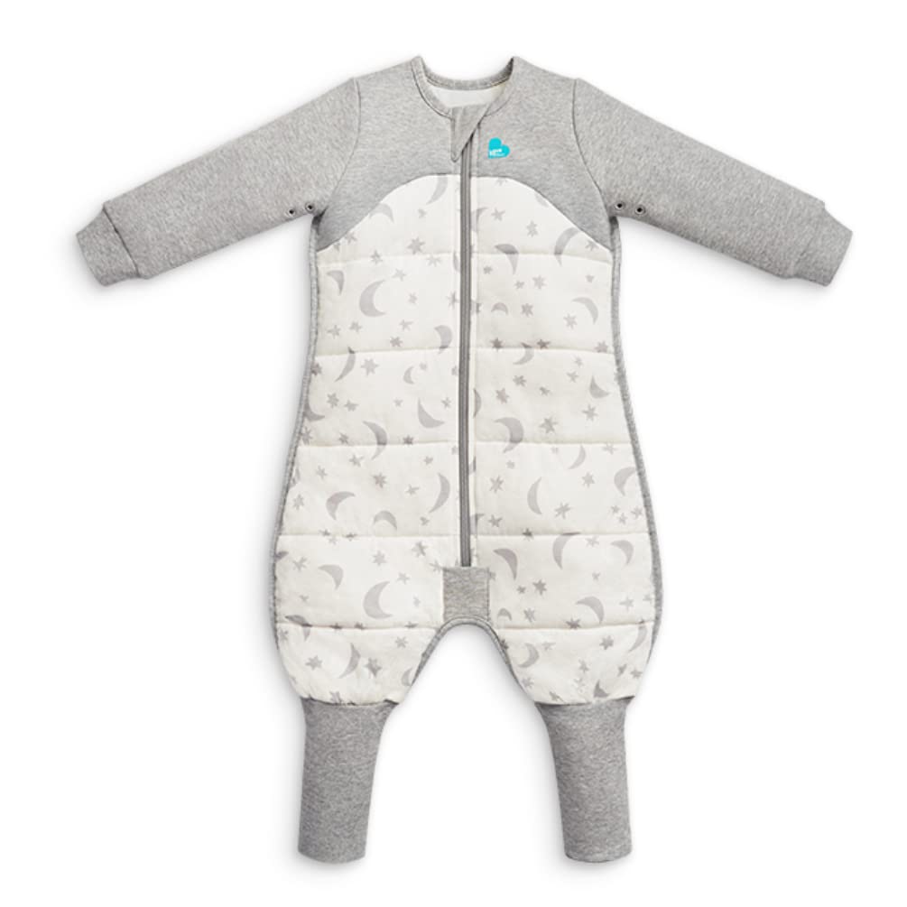 Love To Dream™ Sleep Suit with Legs, 6-12 Months - White | Long Sleeve, Lightweight Wearable Blanket & Quilt | 2.5 Tog Ideal for Winter & Autumn (16–20°C) | Machine Washable Cotton & Double Zip
