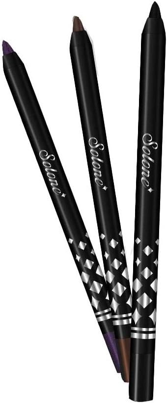 Solone Miracle Waterproof Eyeliner Pencil with free Sharpener Sold 1 every 30secs worldwide 5 Colors Available ((Sliver))