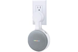 AMORTEK Outlet Wall Mount Holder for Google Nest Mini (Home Mini 2nd Gen and 1st Gen), A Space-Saving Accessories for Google Nest Mini Voice Assistant 2nd Generation (White)